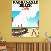 Radhanagar Beach India reisposter Canvas Afdruk (Insitu (Woonkamer))