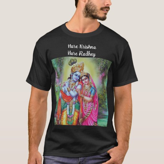 Radhey Krishna Hare Hare AUM T-shirt (Voorkant)