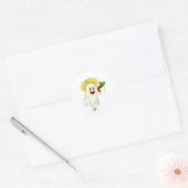 Radiaal als landbouwer met fruit ronde sticker (Envelop)