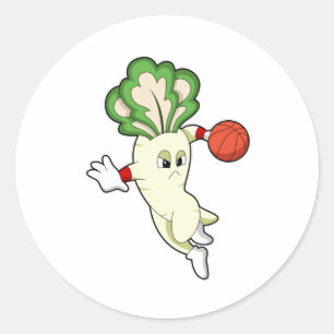 Radiaal bij de Basketball Sports Ronde Sticker