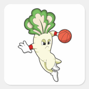 Radiaal bij de Basketball Sports Vierkante Sticker