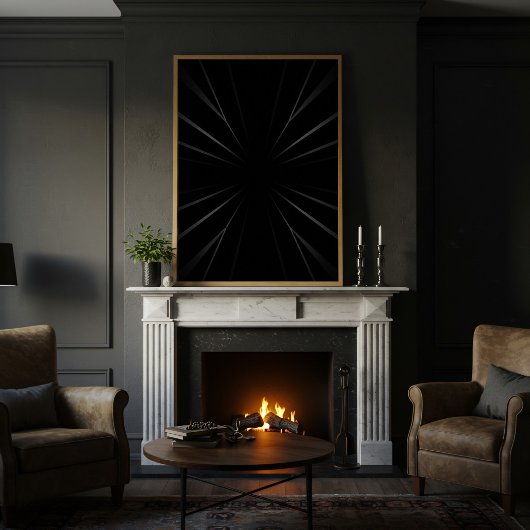 Radiaal Donker Abstract Canvas Afdruk