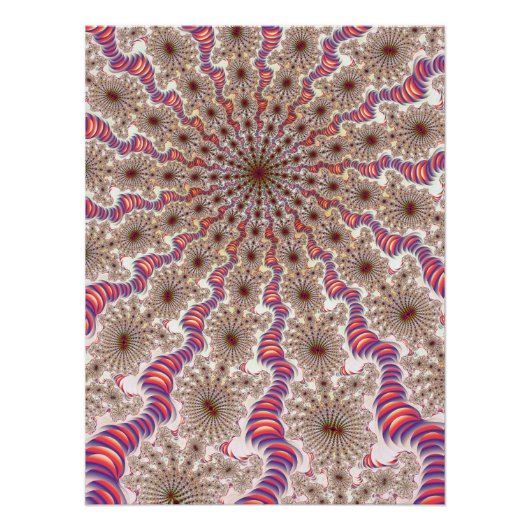 Radiaal mandelbrot fractaal perfect poster (Voorkant)