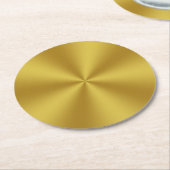 Radiaal | Metallic look Faux Gold Ronde Kartonnen Onderzetter (Gebogen)