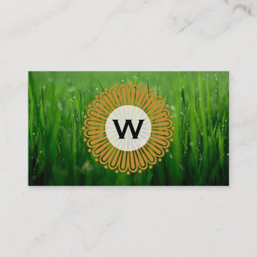 Radiaal monogram (oranje) | Gras Visitekaartje (Voorkant)