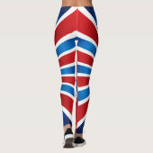 Radiaal Patroon Rood Blauw Leggings (Achterkant)