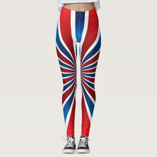 Radiaal Patroon Rood Blauw Leggings