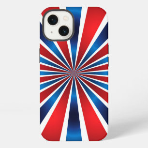 Radiaal patroon rood wit blauw iPhone 13 hoesje
