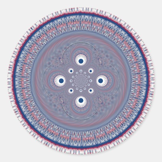 Radial Design Art Print Ronde Sticker (Voorkant)