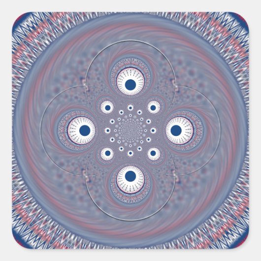 Radial Design Art Print Vierkante Sticker (Voorkant)