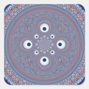 Radial Design Art Print Vierkante Sticker