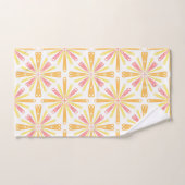 Radial Heart Sunburst Patroon Roze Geel Bad Handdoek (Handdoek)