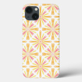 Radial Heart Sunburst Patroon Roze Geel Case-Mate iPhone Case