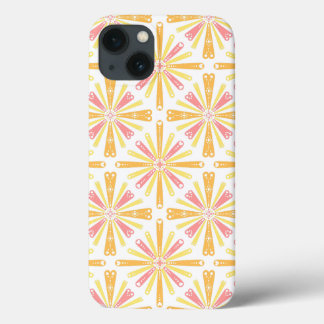 Radial Heart Sunburst Patroon Roze Geel Case-Mate iPhone Case