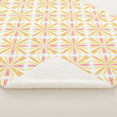 Radial Heart Sunburst Patroon Roze Geel Sherpa Deken (3/4)