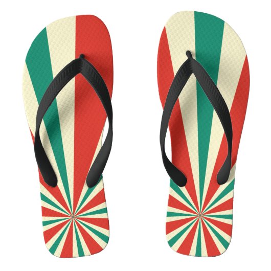 Radial Verde, Rojo y Crema Teenslippers (Voetbed)