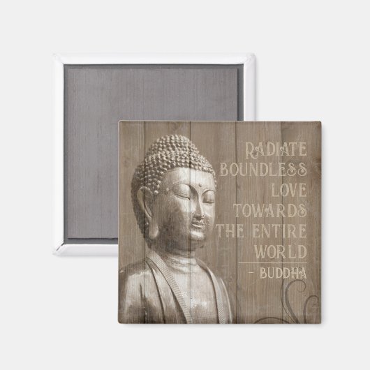 Radiale grenzeloze liefde Boeddha-Meditation Magneet (Voorkant / Achterkant)
