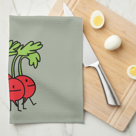 Radiale Happy Bunch - Radishes die gelukkig zijn! Theedoek (Quarter Fold)