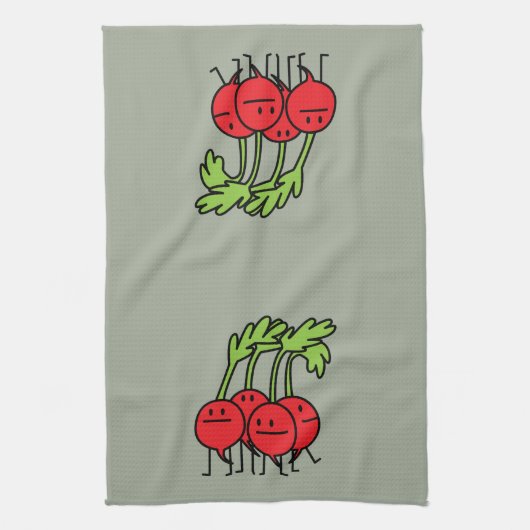 Radiale Happy Bunch - Radishes die gelukkig zijn! Theedoek (Verticaal)