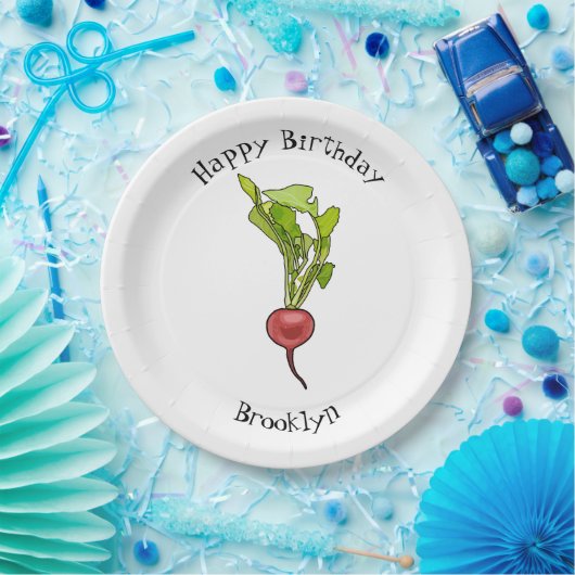 Radiale illustratie cartoon papieren bordje (Feest)