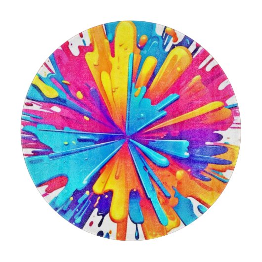 Radiale kleur burst art snijplank (Voorkant)