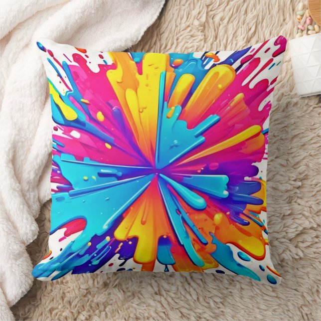 Radiale Kleuruitbarsting Kunst Kussen (Deken)