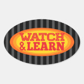 Radiale ovale strepen bekijken en leren ovale sticker (Voorkant)