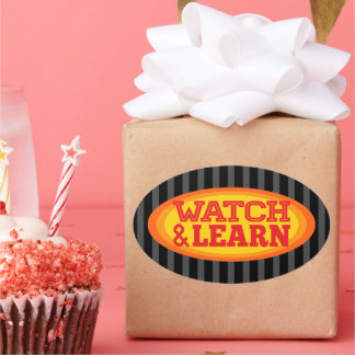 Radiale ovale strepen bekijken en leren sticker