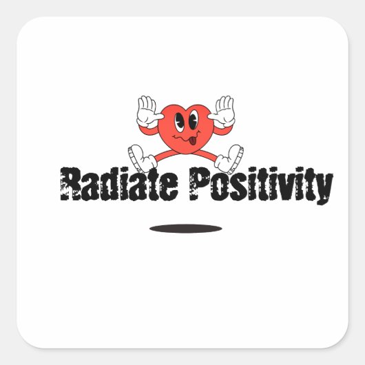 Radiale positiviteit vierkante sticker (Voorkant)