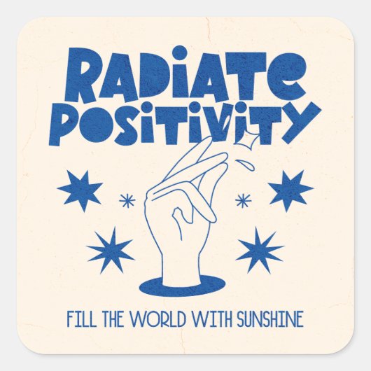 Radiale positiviteit vierkante sticker (Voorkant)