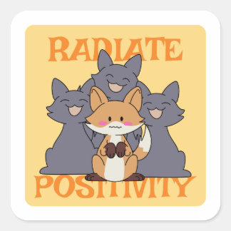 Radiale positiviteit vierkante sticker