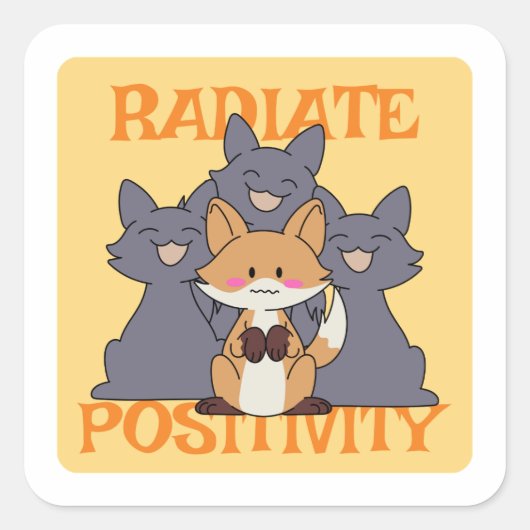 Radiale positiviteit vierkante sticker (Voorkant)