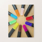 Radiale schikking van Kunstpennen Legpuzzel (Verticaal)
