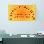 Radiale stralen - oranje geel + uw ideeën spandoek (Beurs)