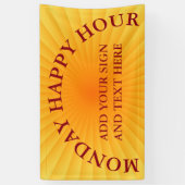 Radiale stralen - oranje geel + uw ideeën spandoek (Verticaal)