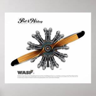 Radiale Vliegtuig-engine met Prop Art-Poster Poster