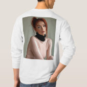 Radiance in Red: een portret van Vogue T-shirt (Achterkant)