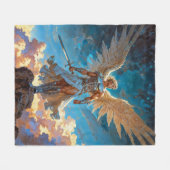 Radiance of Justice Archangel Michael Fleece Deken (Voorkant (Horizontaal))