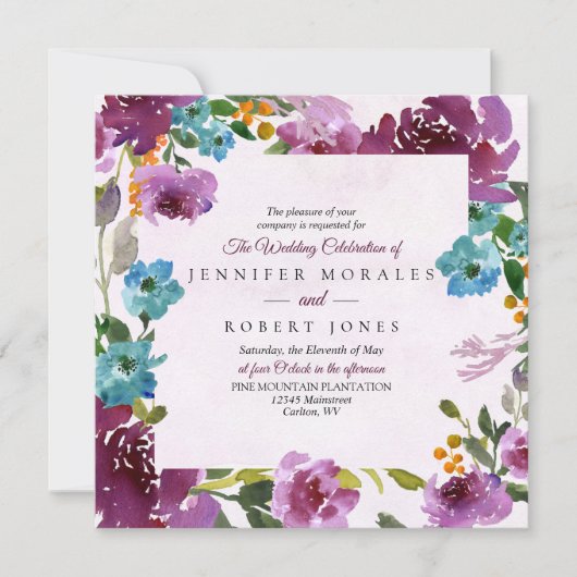 Radiance Wedding Invitation Square Kaart (Voorkant)