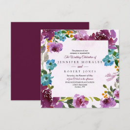 Radiance Wedding Invitation Square Kaart