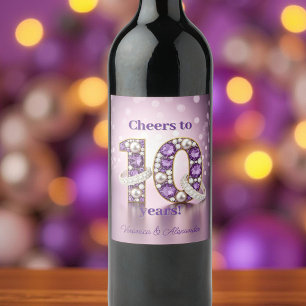 Radiant 10e Jubileum edelsteen & diamanten ringen Wijn Etiket