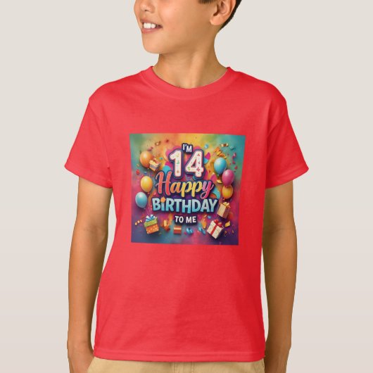 Radiant 14th Birthday Celebration Boys T-shirt (Voorkant)