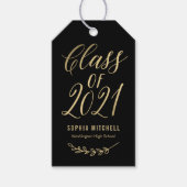 Radiant Afstudeerder bewerkbare kleur Afstuderen F Cadeaulabel (Voorkant)