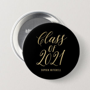 Radiant Afstudeerder EDITABLE KLEUR Afstuderen But Ronde Button 7,6 Cm