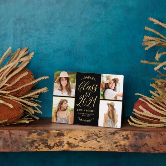 Radiant Afstudeerder EDITABLE KLEUR Afstuderen Pla Fotoplaat (Zijkant)