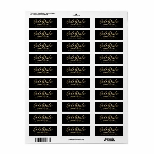 Radiant Afstudeerder EDITABLE KLOR Address Label (Full Sheet)