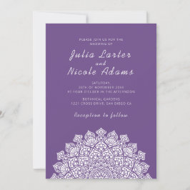 Radiant Airy Crescent Moon Mandala Wedding Kaart