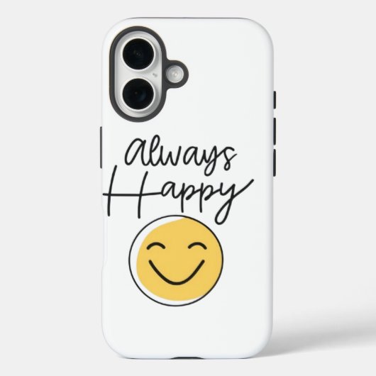Radiant "Always Happy" Smiley Phone Case - Modern  (Achterkant)