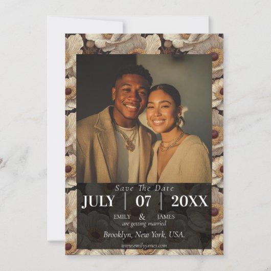 Radiant Anemones Fantasy Fall Wedding Save The Date (Voorkant)