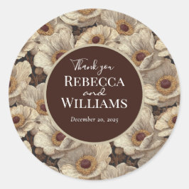 Radiant Anemones Garden Garden Wedding Ronde Sticker